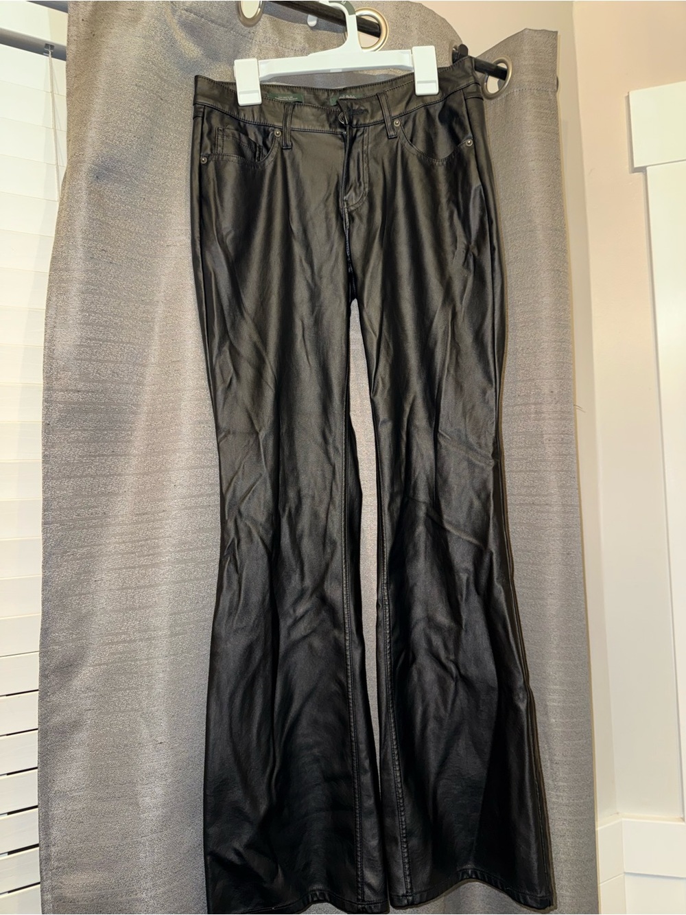wild fable Black Faux Leather Flare Jeans